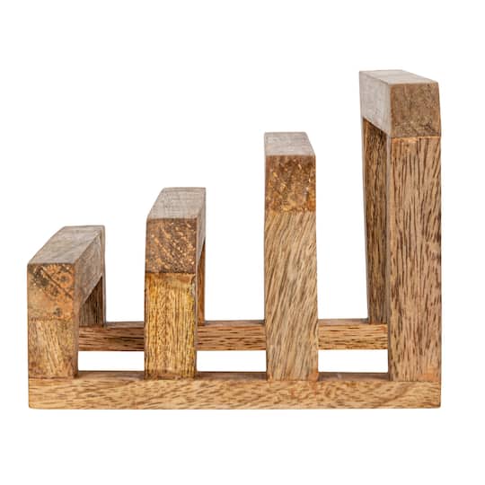 Hello Honey® 6" Natural 3 Section Mango Wood Cutting Board Stand